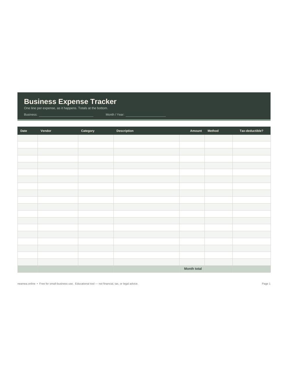 Business Expense Tracker