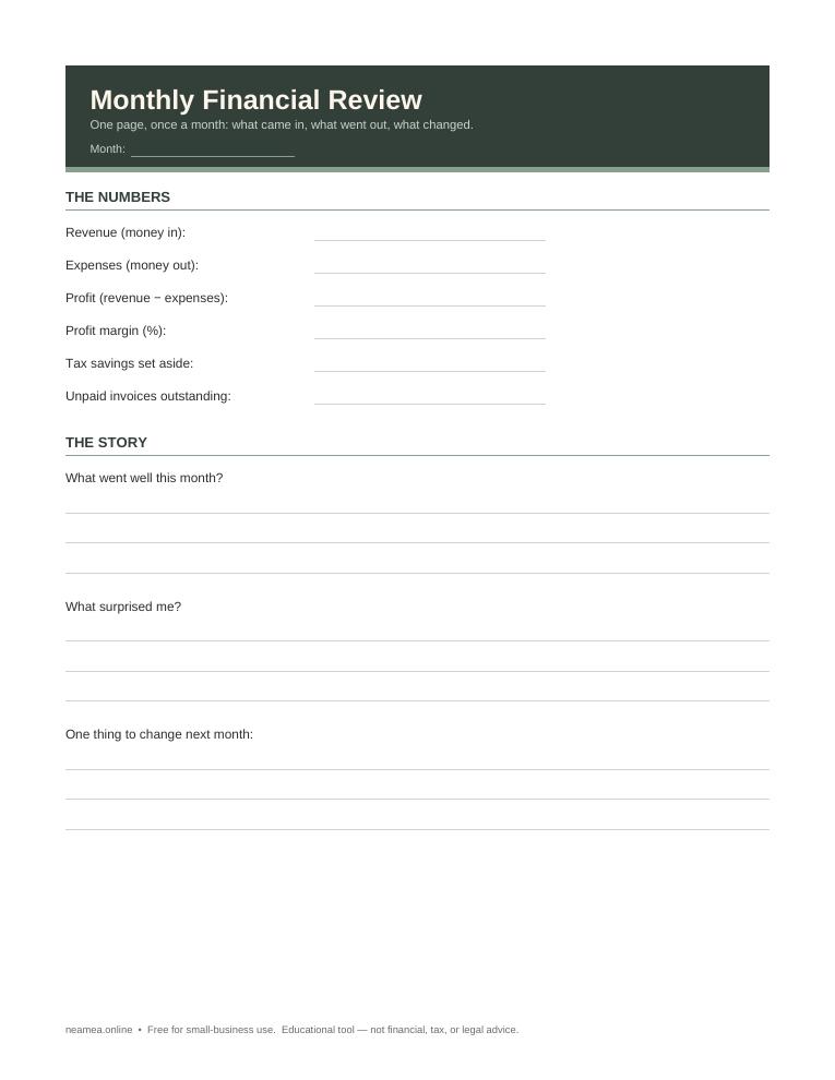 Monthly Financial Review